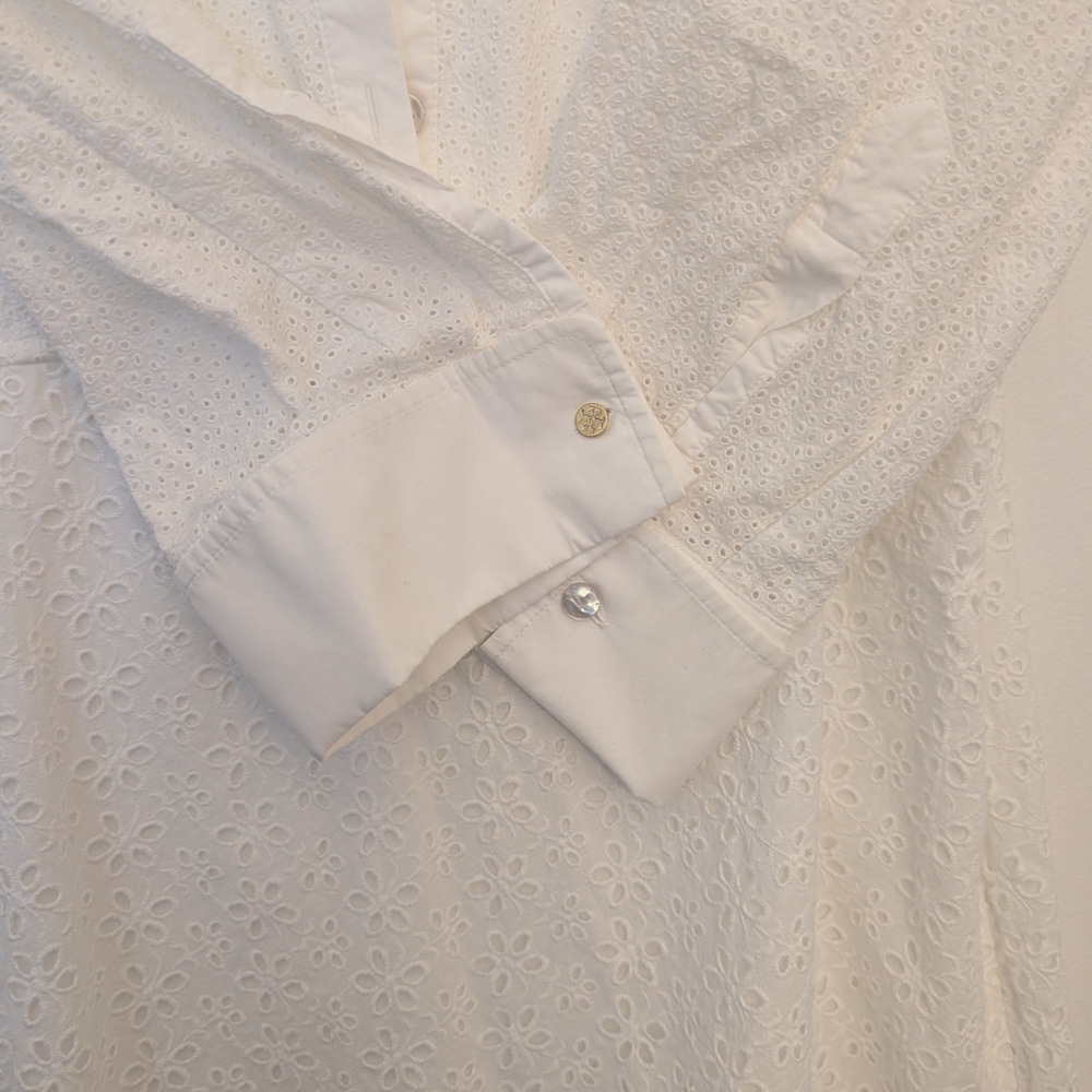 Tory Burch Eyelet Patchwork White Dress - image 4